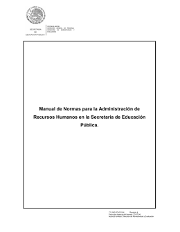 Manual de Normas para la Administración de Recursos Humanos