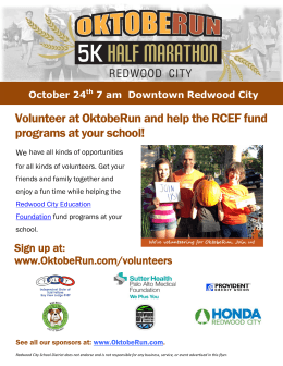 Volunteer at OktobeRun and help the RCEF fund programs at your