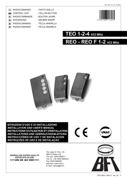 TEO 1-2-4 433 MHz REO - REO F 1-2 433 MHz - confort