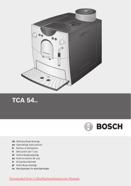 Bosch TCA 5401 User Guide Manual