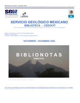 Noviembre-Diciembre - Servicio Geológico Mexicano