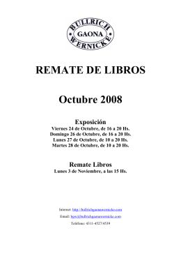 REMATE DE LIBROS Octubre 2008 - Bullrich, Gaona, Wernicke SRL