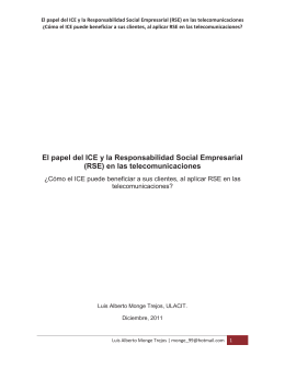 El papel del ICE y la Responsabilidad Social Empresarial