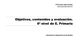 Objetivos, contenidos y evaluación. 6º nivel de E