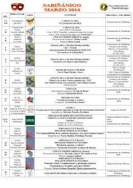 Programa de actividades marzo 2014