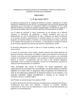 Seminario 7 y 8 de marzo 2013 - Instituto Mexicano de Derechos