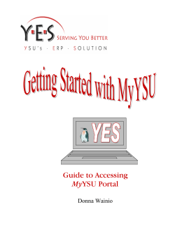 Guide to Accessing MyYSU Portal