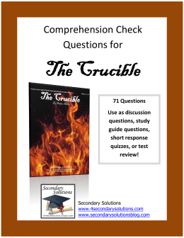 Comprehension Check Questions for The Crucible