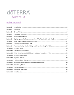 Policy Manual - dōTERRA Tools