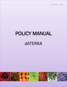 policy manual - dōTERRA Tools