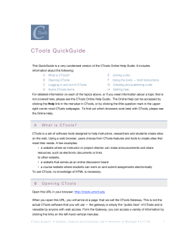 CTools QuickGuide - University of Michigan