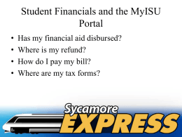 Student Financials and the MyISU Portal
