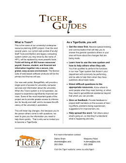 What is TIGERi? As a TigerGuide, you will:
