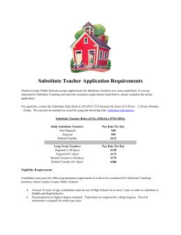 Substitute Teacher Application Requirements