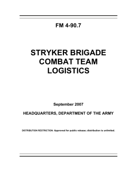 FM 4-90.7 STRYKER BRIGADE COMBAT TEAM LOGISTICS