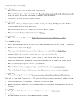 Unit 3 Test Study Guide (Long) Ch 13 Section 1 Ch 13