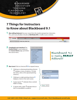 7 Things for Instructors to Know about Blackboard 9.1