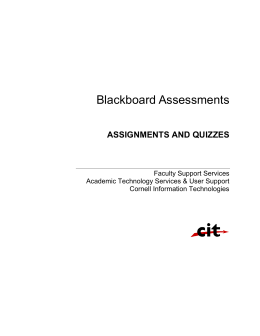 Assessment Tools in Blackboard - IT@Cornell