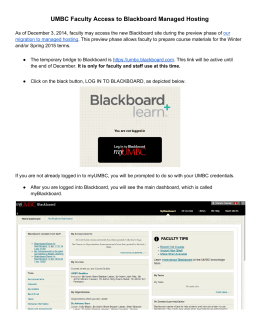 UMBC Faculty Access to Blackboard Managed Hosting