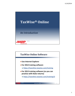 TaxWise® Online - AARP Tax-Aide