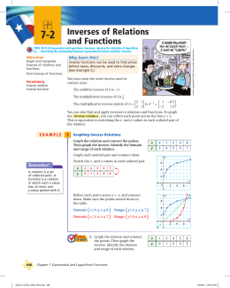 7-2 Inverses of Relations and Functions