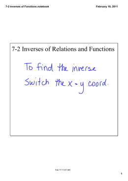 7-2 Inverses of Functions.notebook