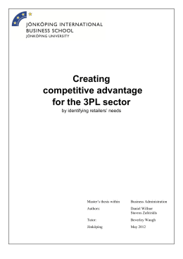 Creating competitive advantage for the 3PL sector by identifying