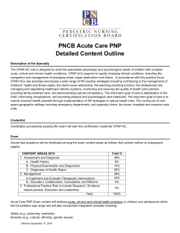 PNCB Acute Care PNP Detailed Content Outline