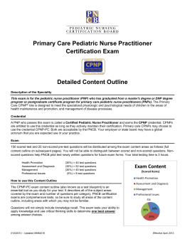 Primary Care Pediatric Nurse Practitioner Certification Exam