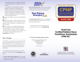 Acute Care Certified Pediatric Nurse Practitioner