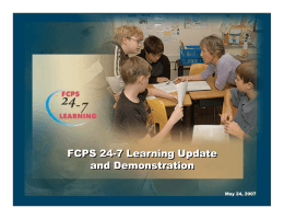 FCPS 24-7 Learning Update and Demonstration FCPS