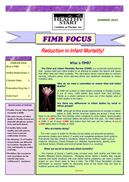 FIMR Newsletter 2 ledger-2010 - Healthy Start Coalition of Pinellas