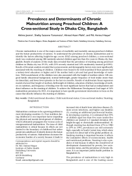 A Cross-sectional Study in Dhaka City, Banglades