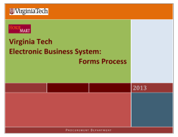 Virginia Tech Electronic Business System