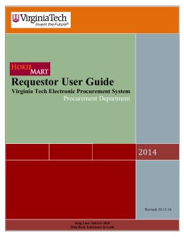 Requestor User Guide - Purchasing Department | Virginia Tech