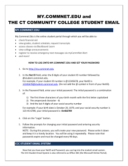 MY.COMMNET.EDU and THE CT COMMUNITY COLLEGE