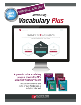 Vocabulary Plus - Townsend Press