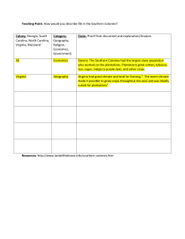 Southern Colonies Graphic Organizer