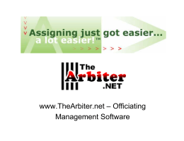 www.TheArbiter.net – Officiating Management Software
