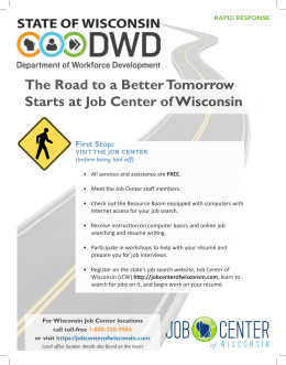 The Road to a Better Tomorrow Starts at Job Center of Wisconsin
