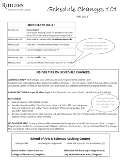 Schedule Changes 2015 - SAS Office of Academic Services