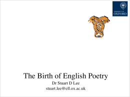 Old English Poetry - University of Oxford Podcasts
