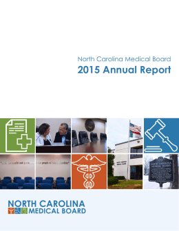 2015 Annual Report - North Carolina Medical Board