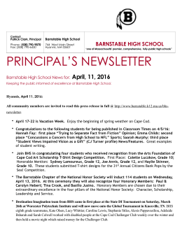 Principals Newsletter 04-11-2016 - Barnstable Public Schools / Home