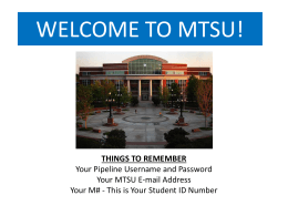 WELCOME TO MTSU!