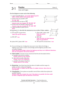 Page 1 Prentice Hall Gold Geometry • Teaching Resources