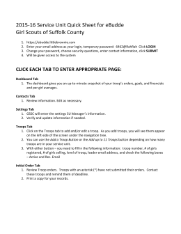 2015-16 Service Unit Quick Sheet for eBudde Girl Scouts of Suffolk