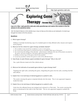 Exploring Gene Therapy Answers