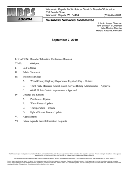 BSC Agenda and Background 2010-09