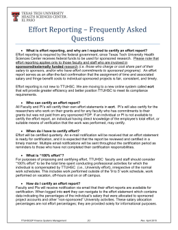 Effort Reporting – Frequently Asked Questions